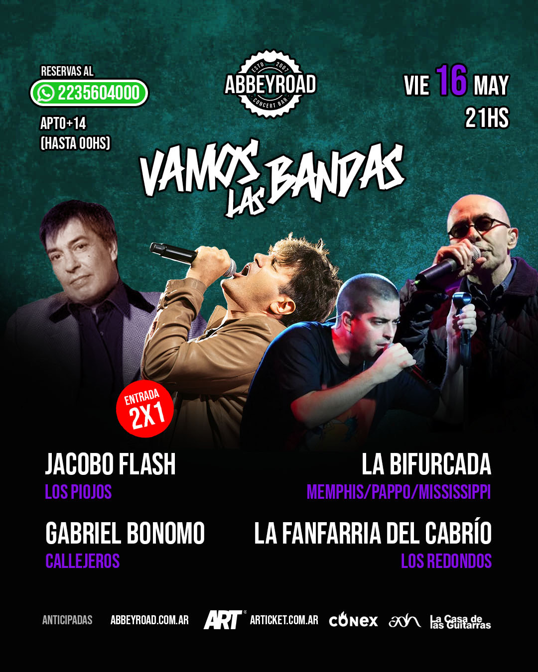 VAMOS LAS BANDAS - JACOBO FLASH - LA BIFURCADA - GABRIEL BONOMO - LA FANFARRIA DEL CABRIO