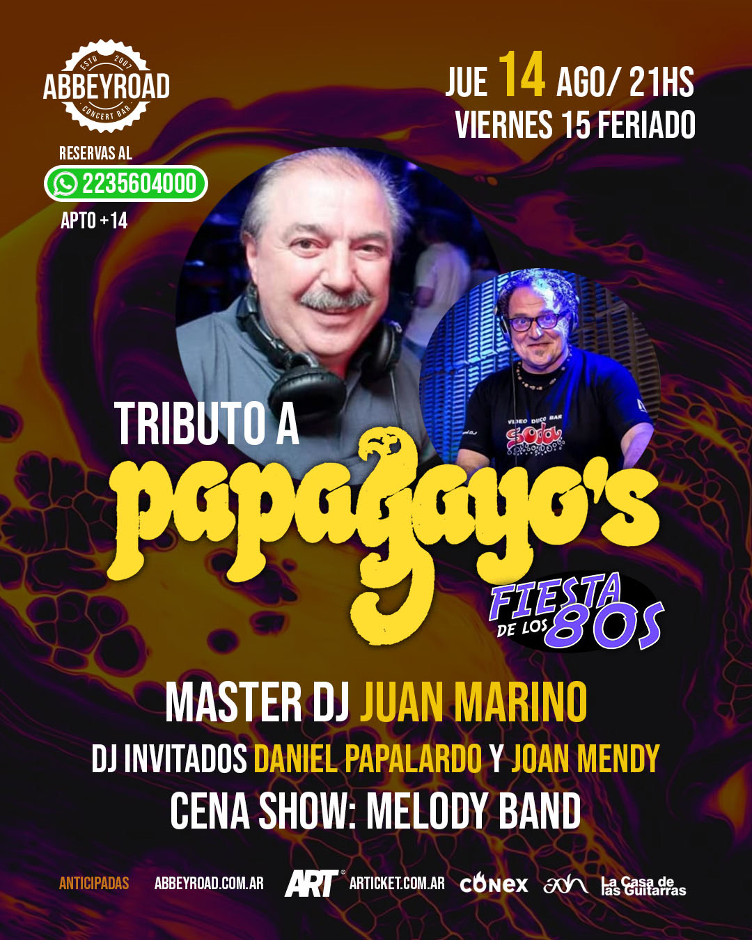 FIESTA DE LOS 80 - TRIBUTO A PAPAGAYOS