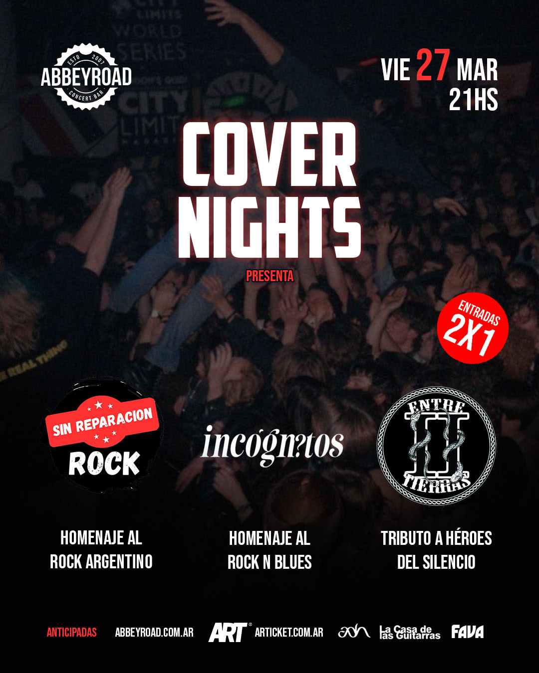 COVER NIGHTS - SIN REPARACION - INCOGNITOS - ENTRE 2 TIERRAS