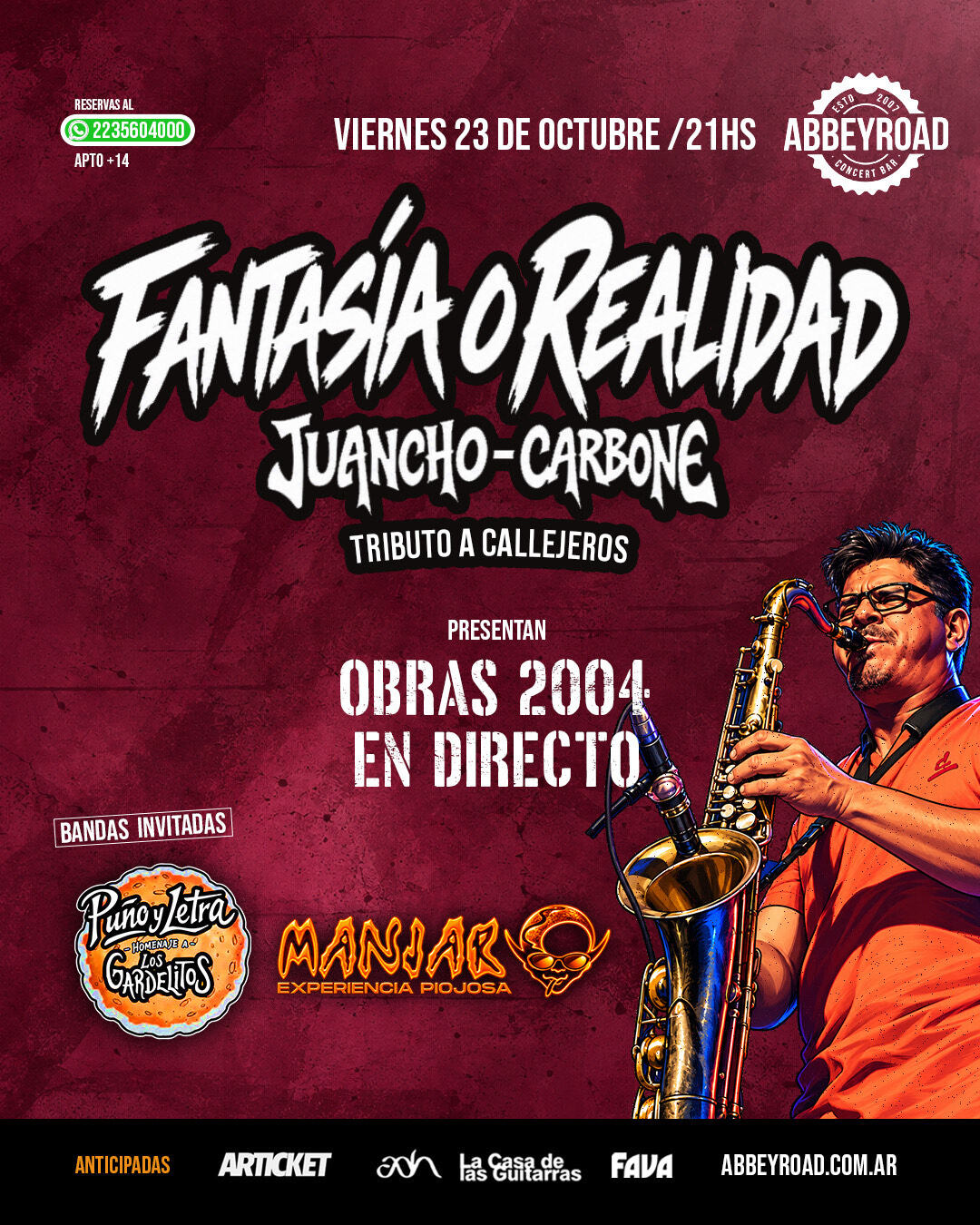 FANTASIA O REALIDAD - JUANCHO CARBONE - OBRAS 2004 - PUÑO Y LETRA Y MANJAR