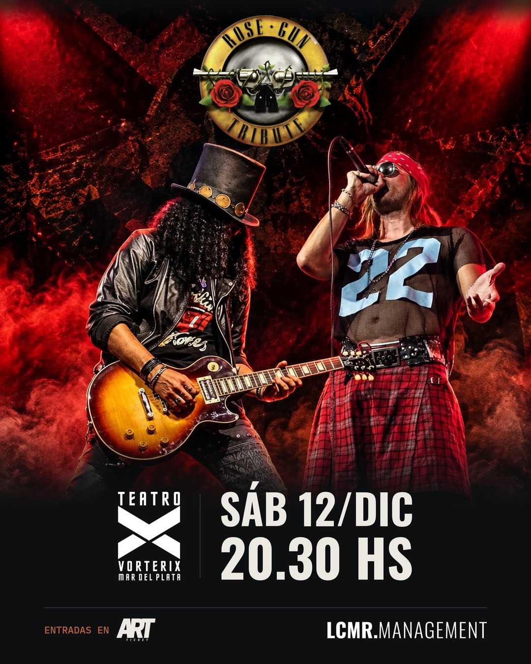 Flyer de ROSE GUN TRIBUTE - BAJOS INSTINTOS - XENTRICA